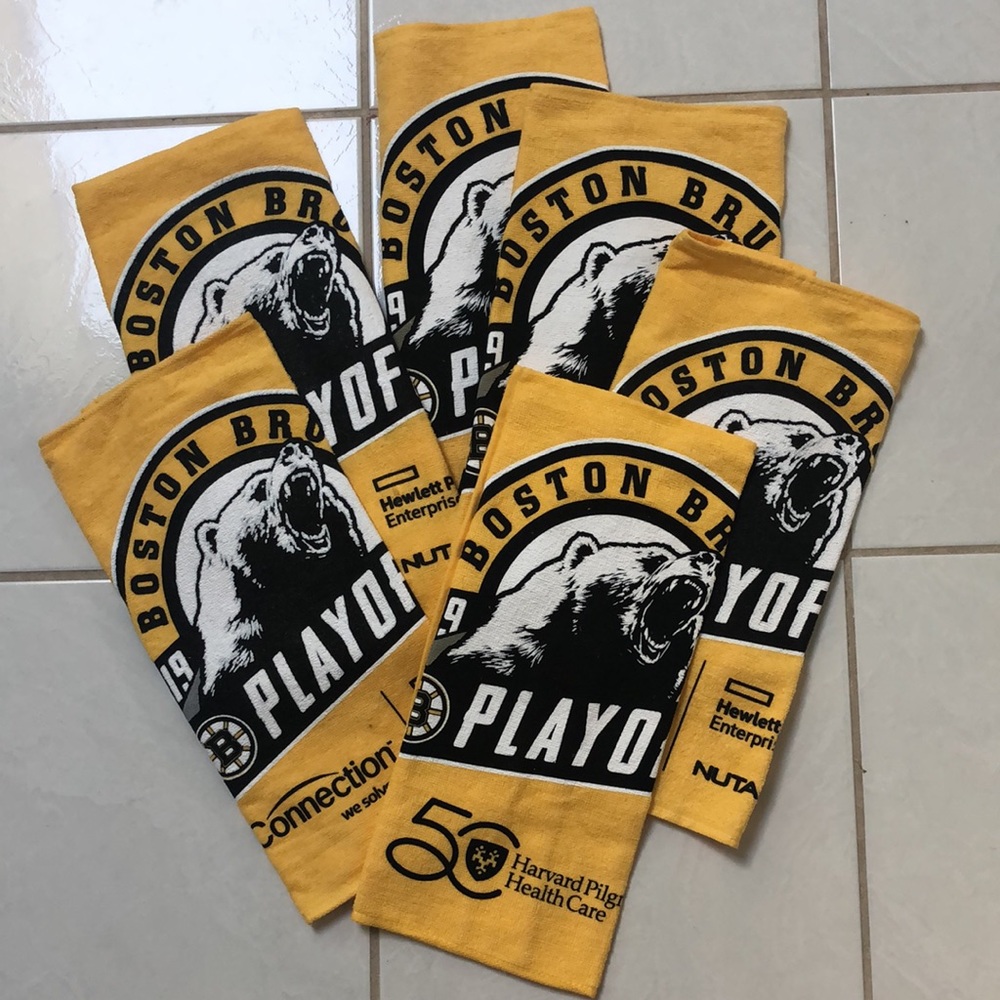 Boston Bruins 2019 Playoffs Towels 15” x 17 1/2” BRAND NEW! 7 Available for $10